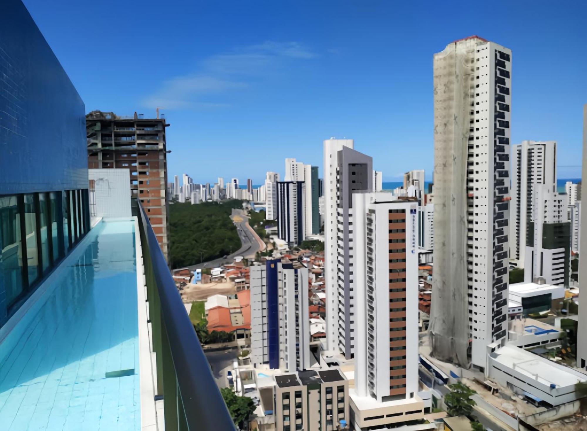 Flat Piscina No Rooftop Aluguel Temporada Em Ресифи Экстерьер фото
