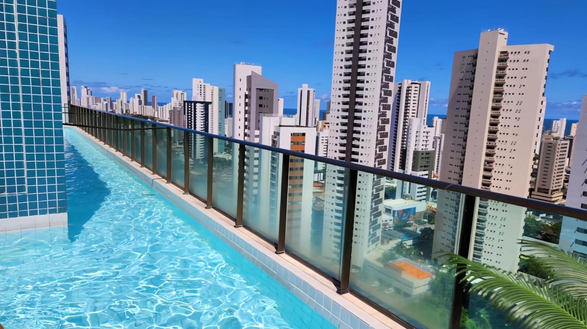 Flat Piscina No Rooftop Aluguel Temporada Em Ресифи Экстерьер фото