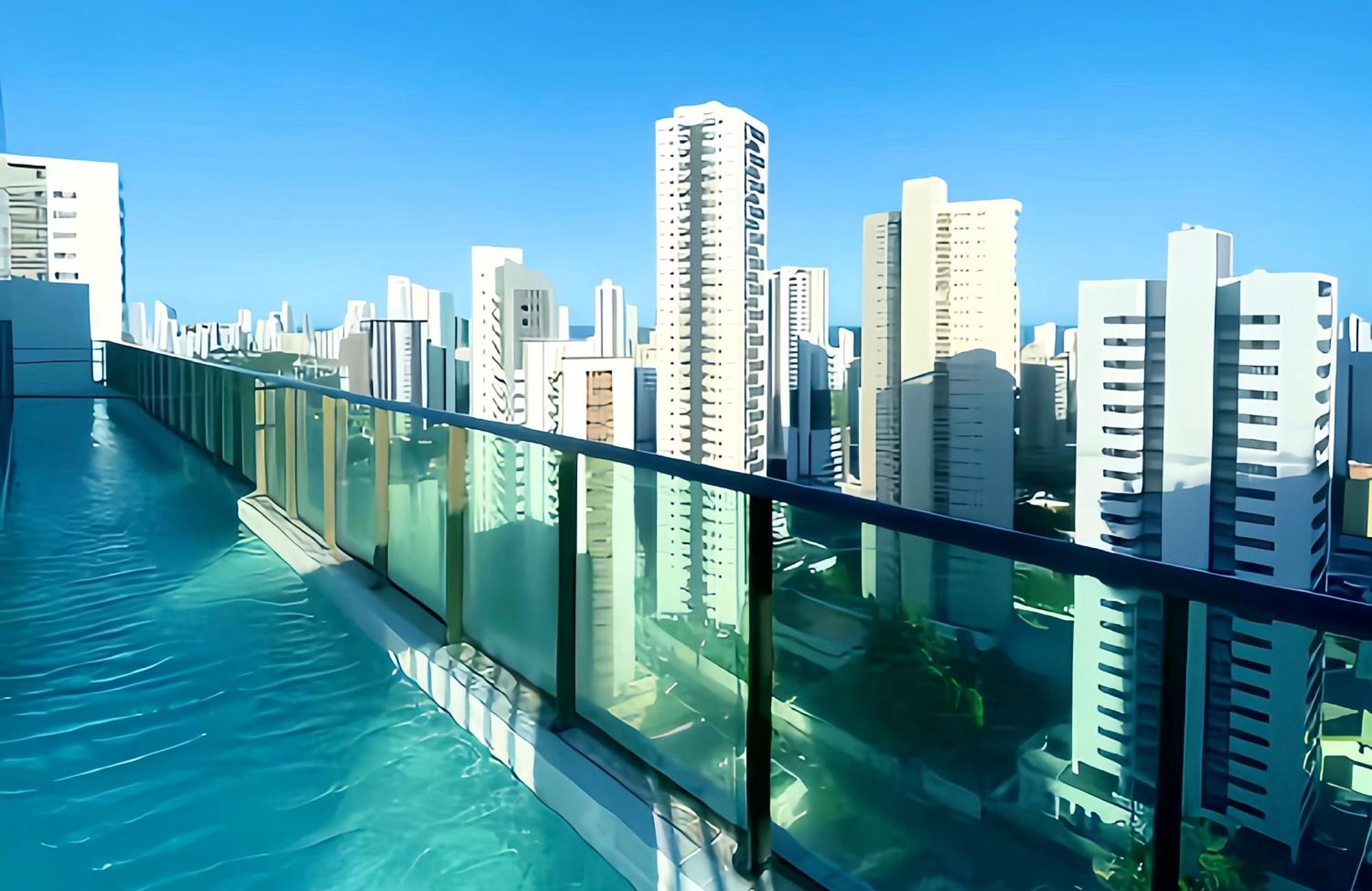 Flat Piscina No Rooftop Aluguel Temporada Em Ресифи Экстерьер фото
